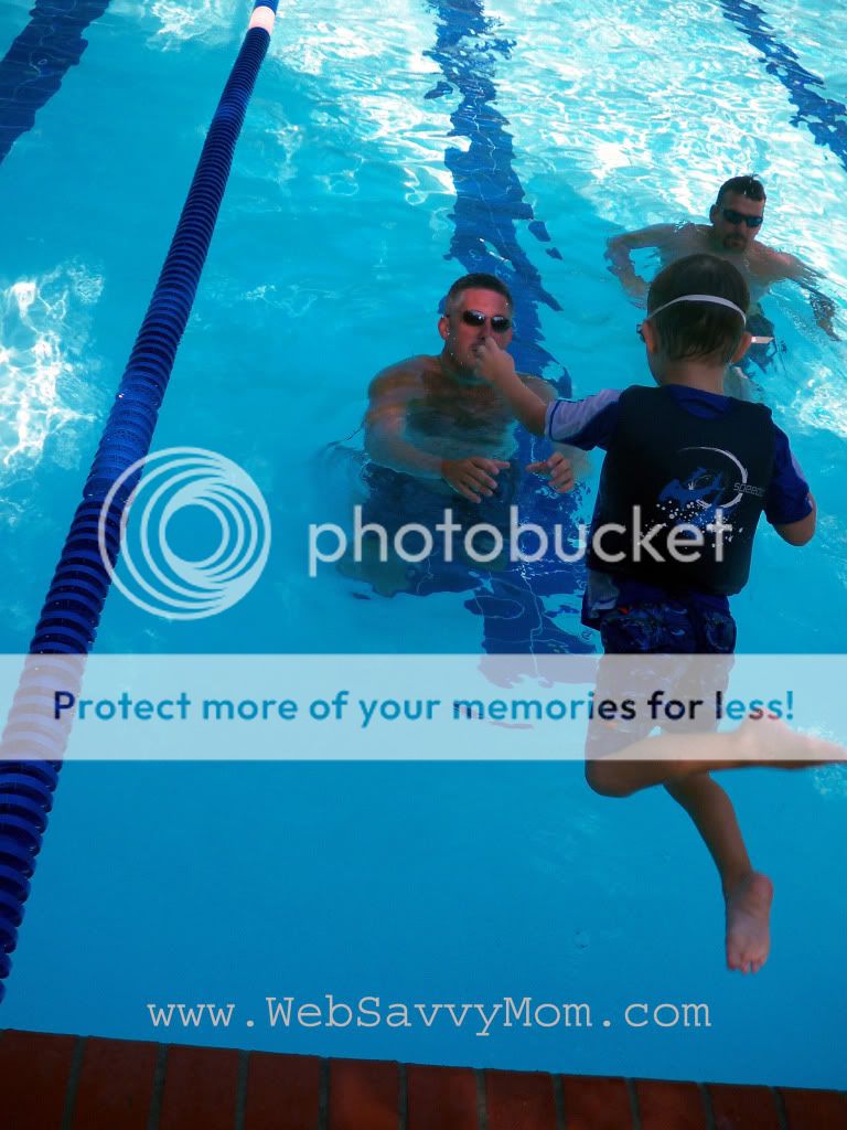 Jumping into the pool - August 2010