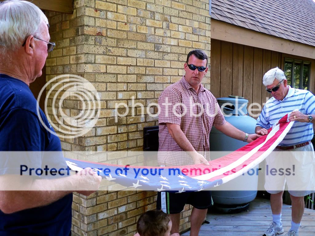 Folding the American flag
