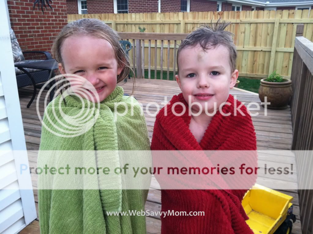 Mo and Troy after first dip in the pool - May 2011