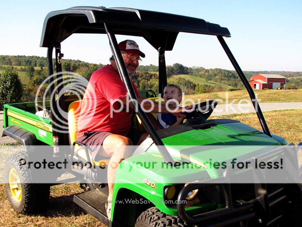 Driving around the farm with The Bob-Father
