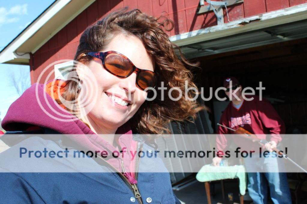Deb in the wind in Gum Neck