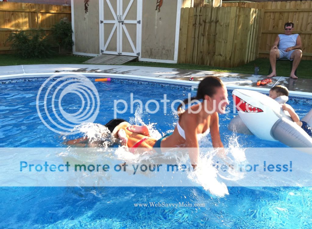 Shark in the pool with the kids - July 2011