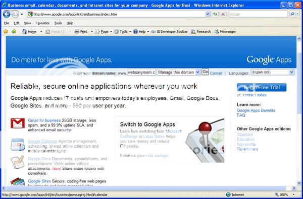 Google Custom Email from websavymom.com