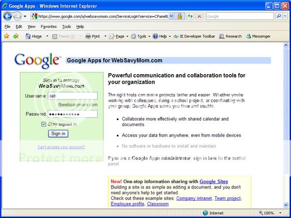 Google Custom Email from websavymom.com