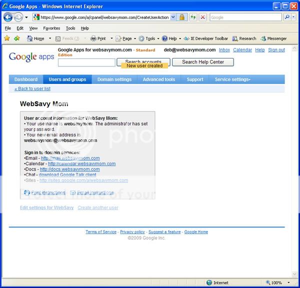 Google Custom Email from websavymom.com